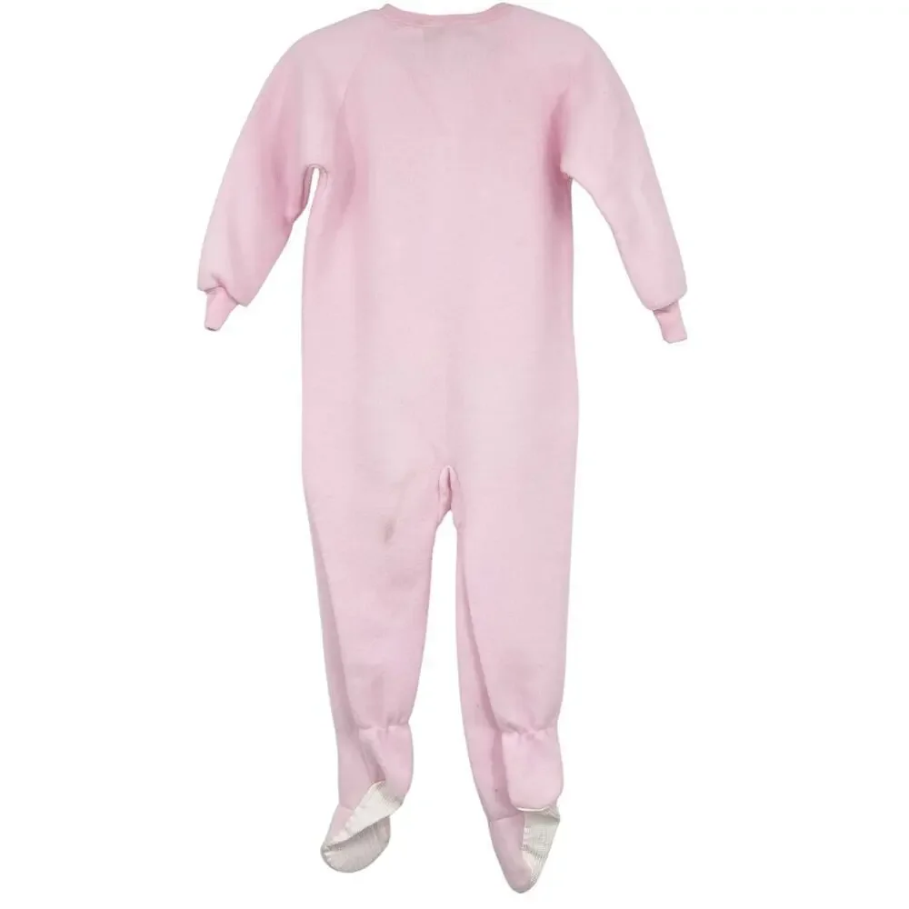 Osh Kosh B'Gosh VINTAGE Pink Footed Pajama Sleeper Zip up Fleece Baby Size 3T